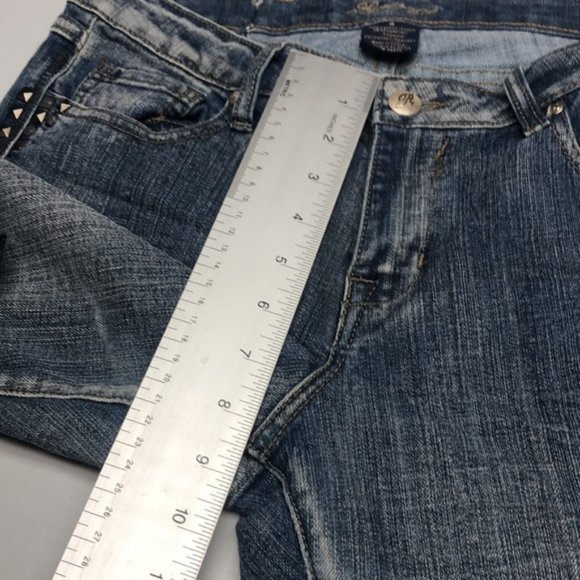 VINTAGE RAMPAGE FLARE BOOT JEANS 7/29x33 PYRAMID STUDS ๐ - Picture 7 of 13